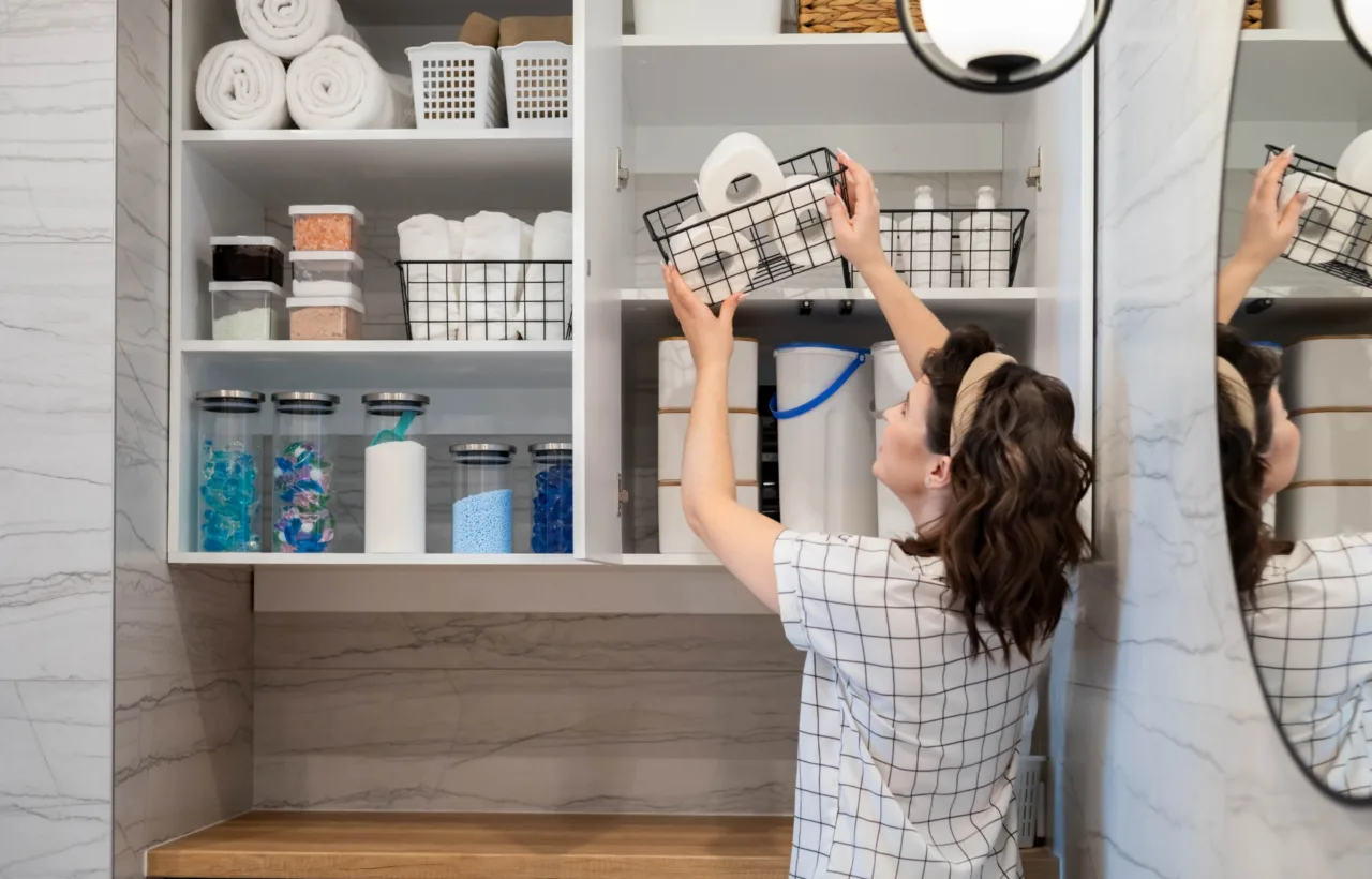 bathroom closet organization ideas