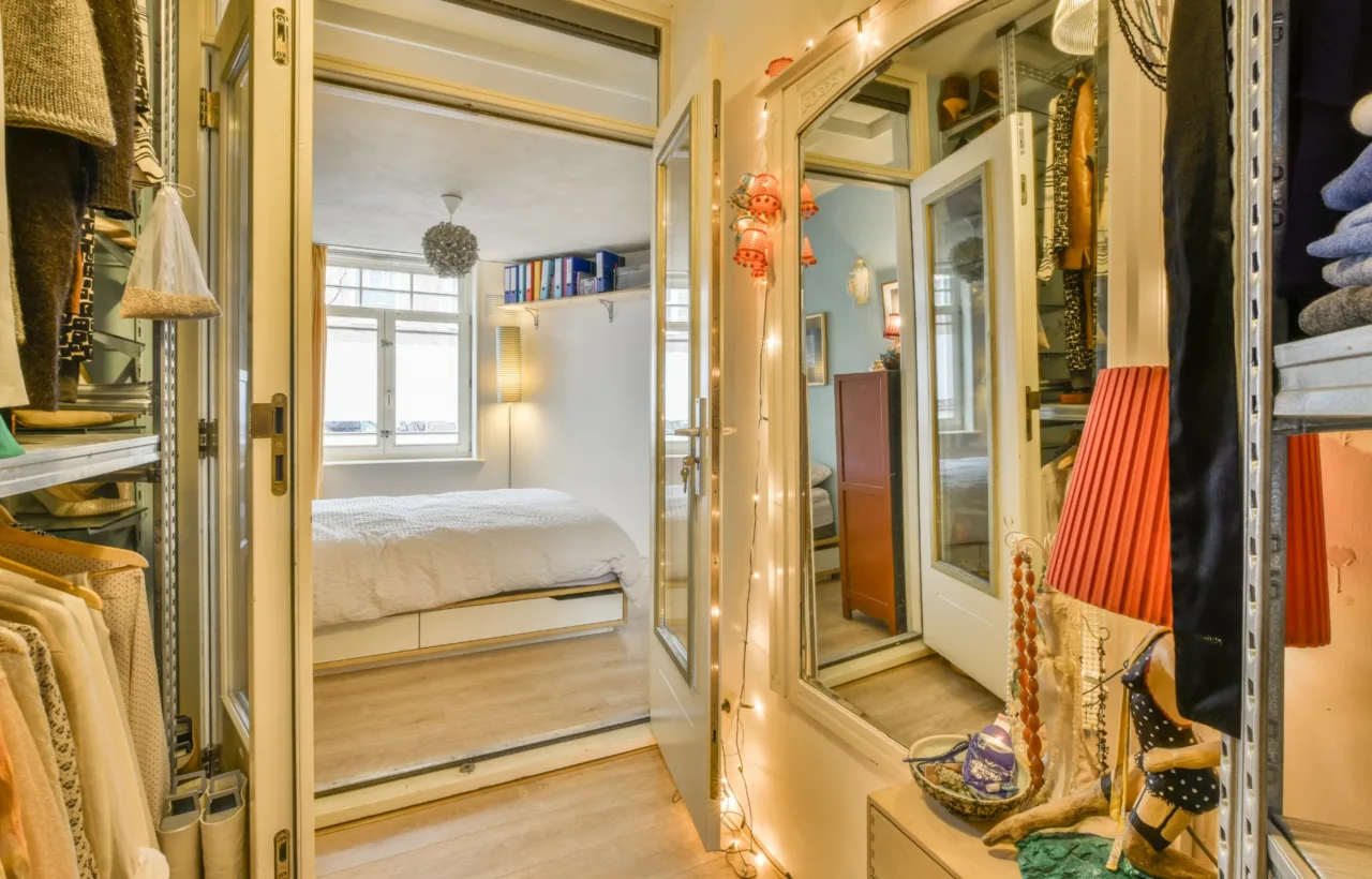 closet organization ideas with mirror