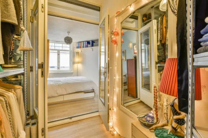 closet organization ideas with mirror